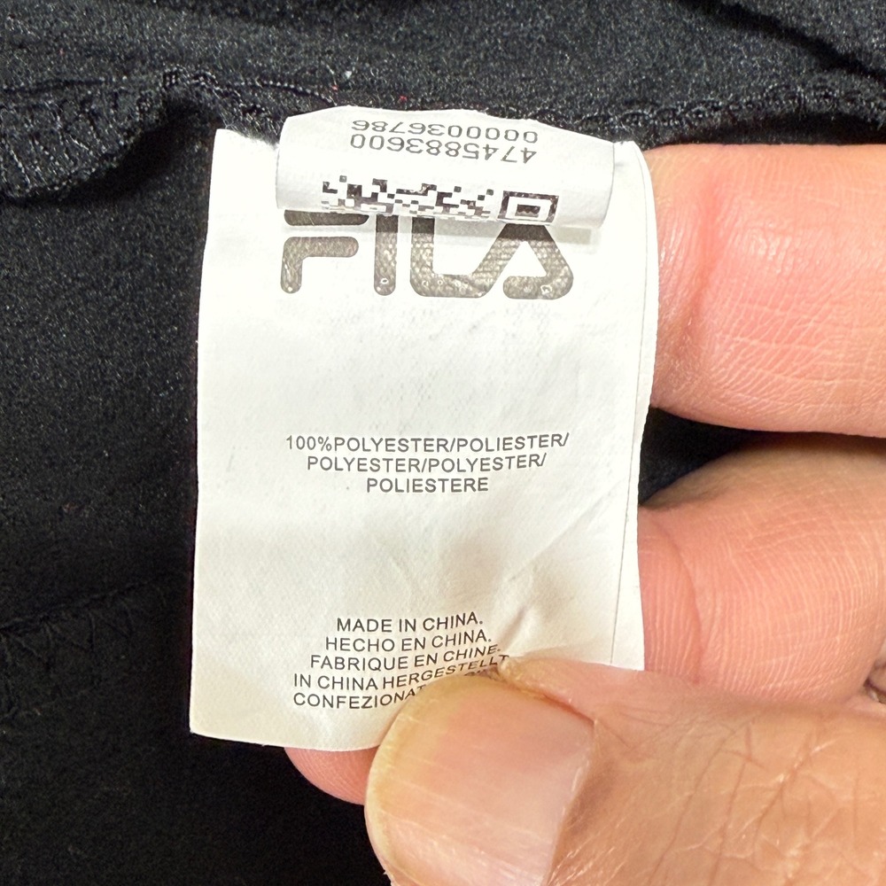 FILA Track Pants Womens XL Black Logo Tape Ankle Zip Sportswear - Picture 10 of 12